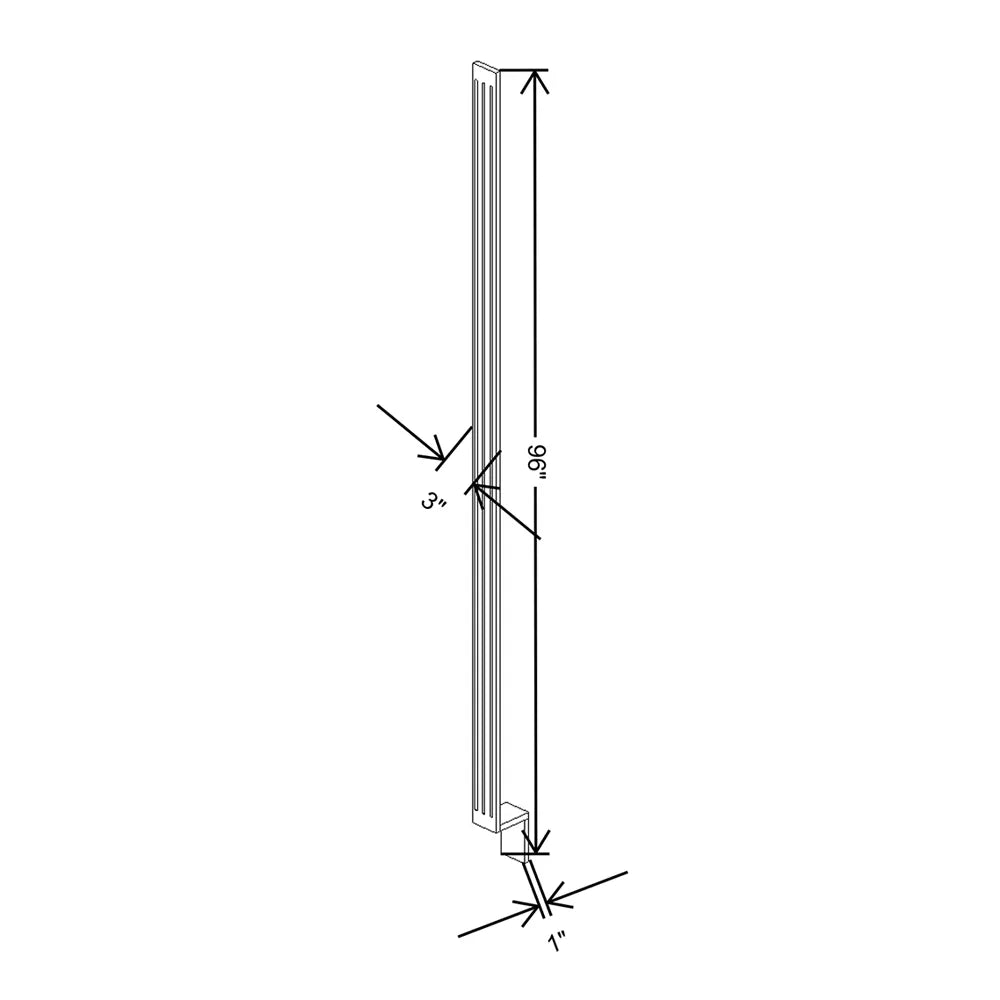 Wolf Classic Dartmouth 5-piece White Paint Fluted Tall Filler 3"W X 96"H