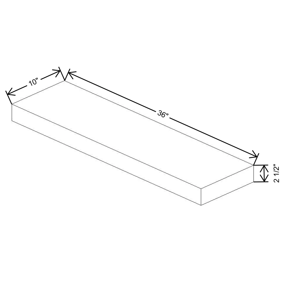 Fabuwood Allure Fusion Timber 36" W X 2 1/2" H X 10" D Timber Floating Shelf With LED