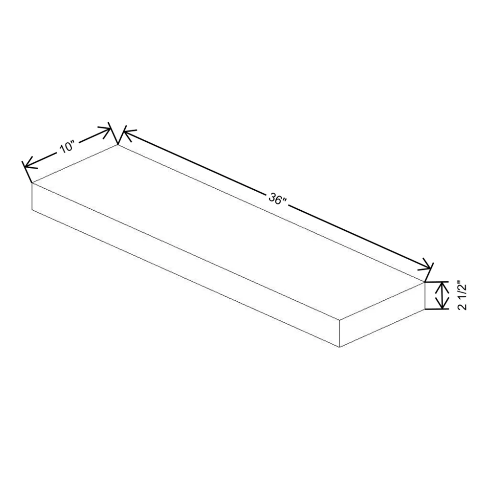 Fabuwood Allure Galaxy Desert Oak 36" W X 2 1/2" H X 10" D Walnut Floating Shelf With LED