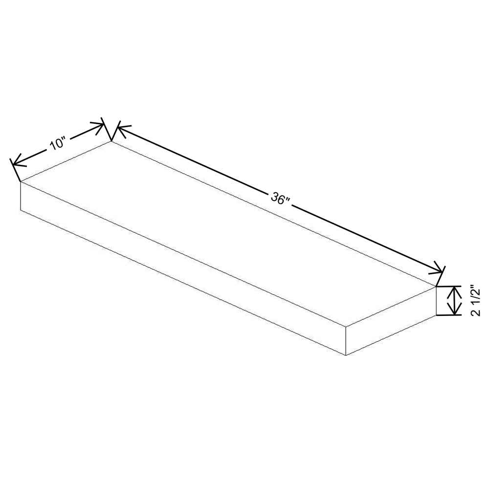 Fabuwood Allure Onyx Horizon Floating Shelf 36"W x 10"D x 2.5"T with LED