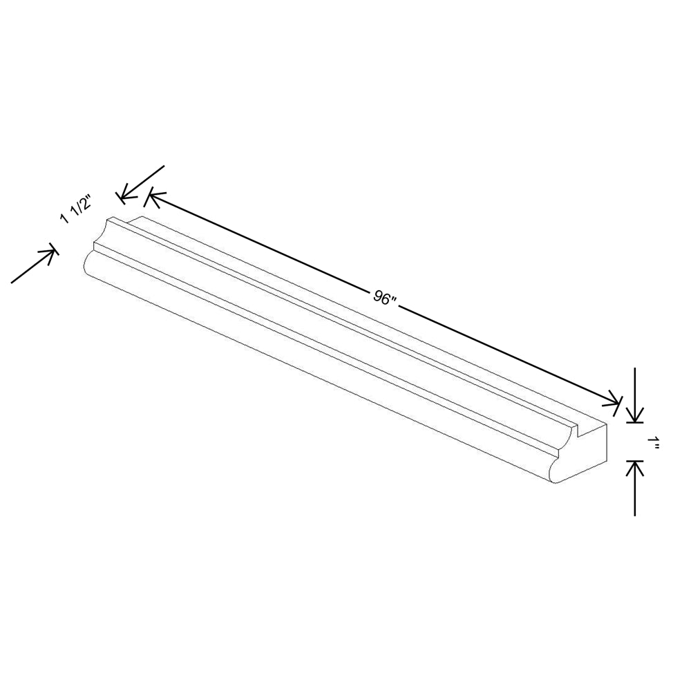 Fabuwood Allure Galaxy Indigo 96" W X 1" H X 1 1/2" D Light Rail Molding