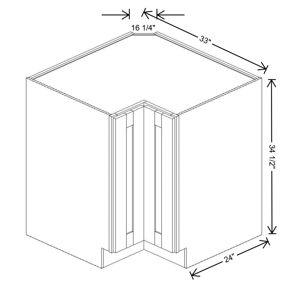Fabuwood Allure Luna Indigo 33" W X 34 1/2" H X 24" D Lazy Susan Base Cabinet