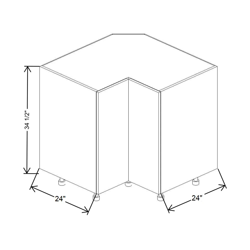 Fabuwood Illume Catalina Bianco Gloss 36" W X 34 1/2" H X 24" D Lazy Susan Base Cabinet