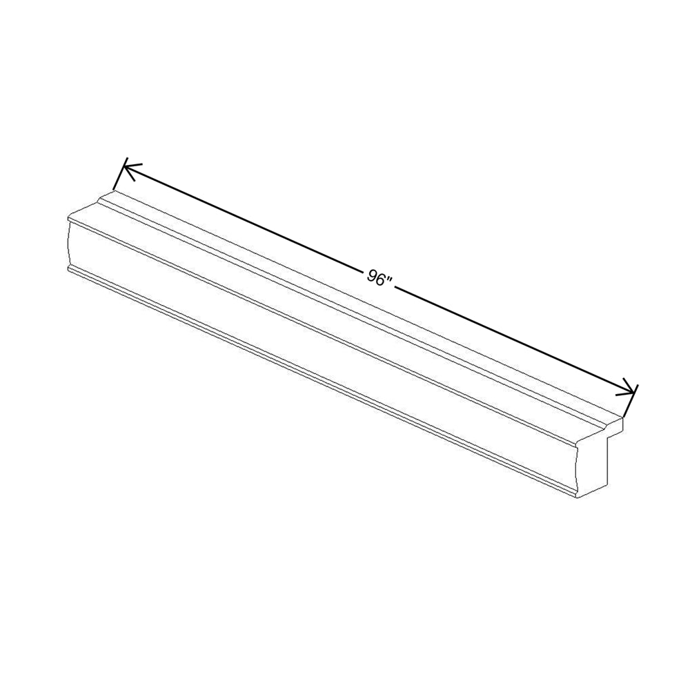 CNC Concord Newport White 96" W X 2 1/4" H Light Rail Molding