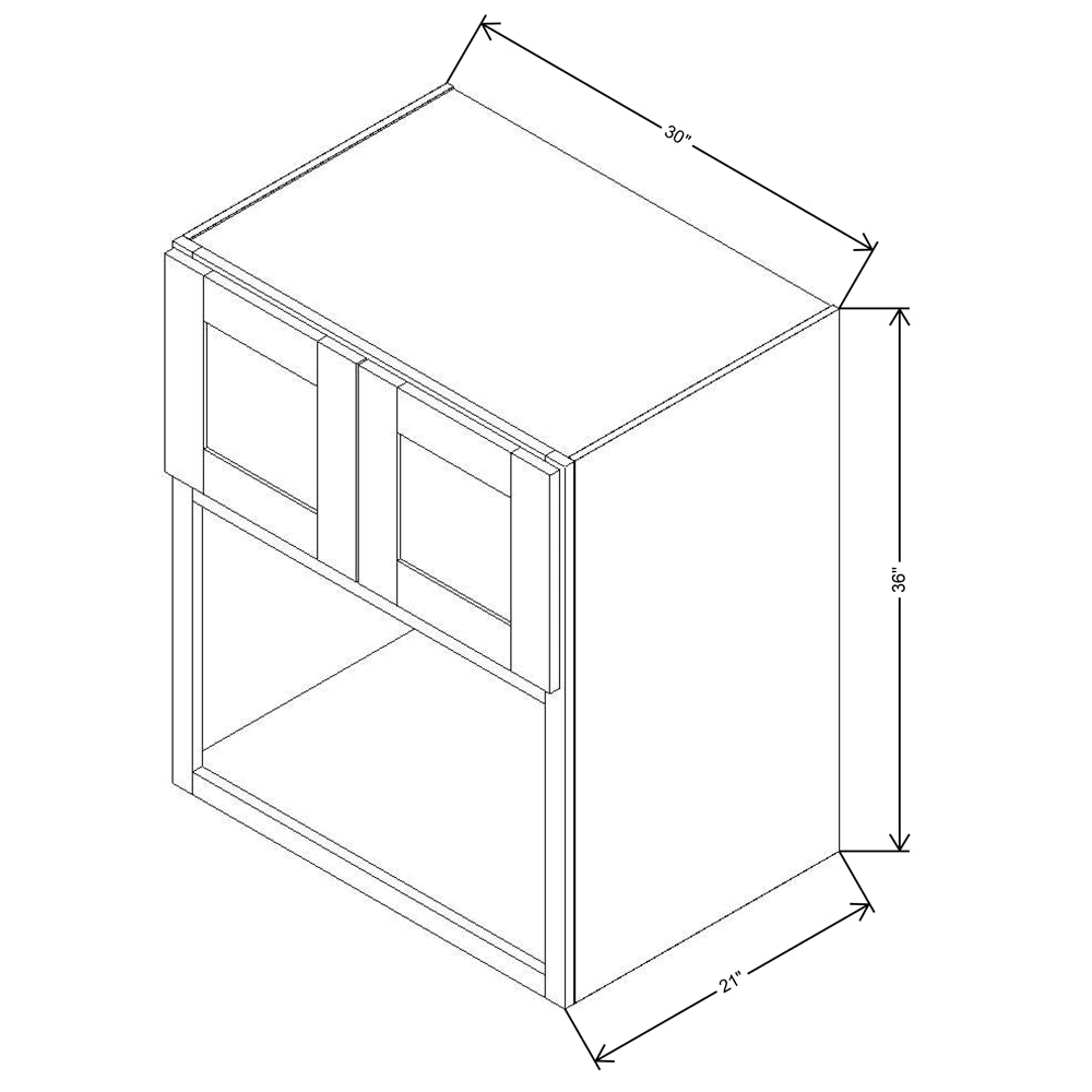 Fabuwood Allure Luna Timber 30" W X 36" H X 21" D Microwave Cabinet