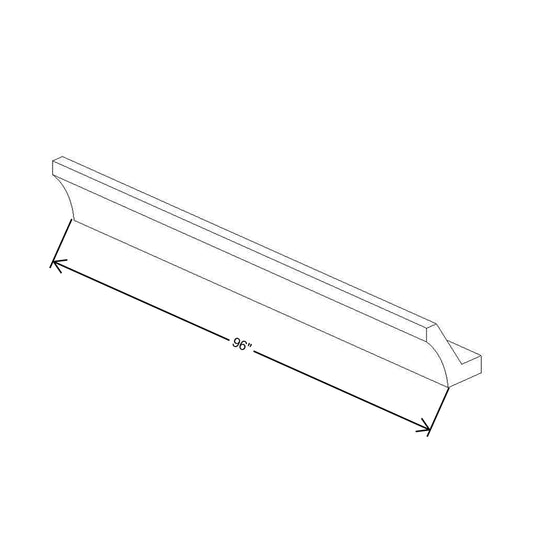 CNC Concord Newport White 96" W X 3 1/2" H X 2 1/2" D Full Overlay Crown Moldings