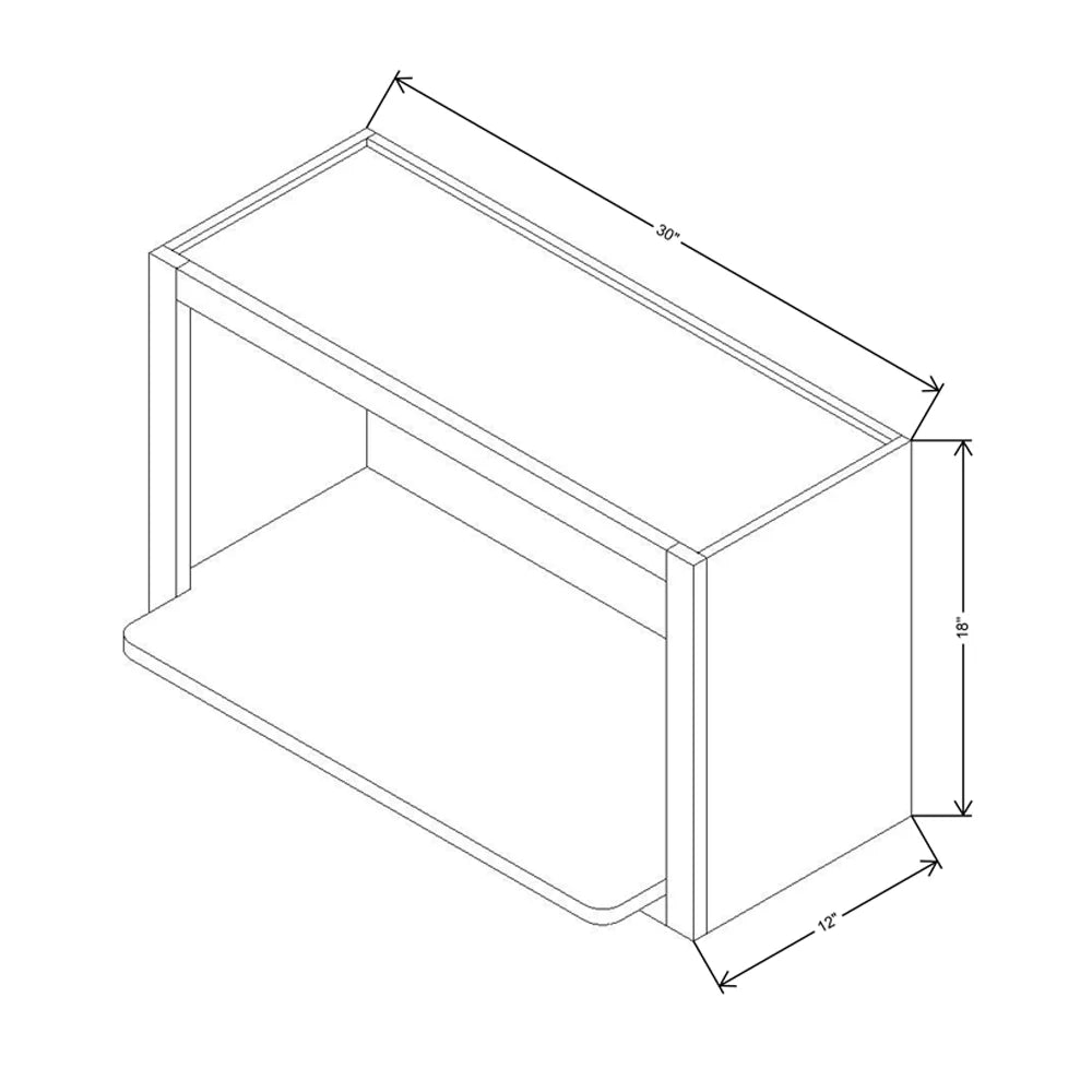 Fabuwood Allure Luna Desert Oak 30" W X 18" H X 12" D Microwave Cabinet
