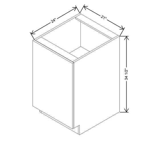 Modernform Cabinet Gloss White 21" W X 34 1/2" H X 24" D Full Height Single Door Base Cabinet