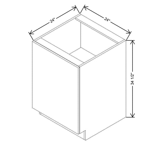 Modernform Cabinet Gloss White 24" W X 34 1/2" H X 24" D Full Height Single Door Base Cabinet