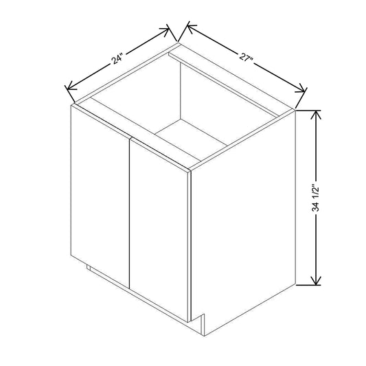 Modernform Cabinet Gloss White 27" W X 34 1/2" H X 24" D Full Height Double Door Base Cabinet