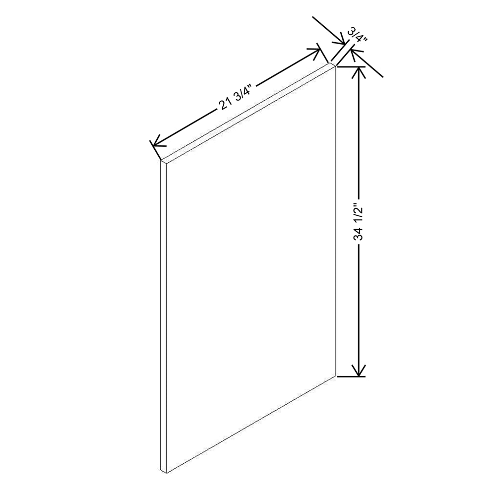 Modernform Cabinet Gloss White 3/4" W X 34 1/2" H 21 3/4" D Base End Panel