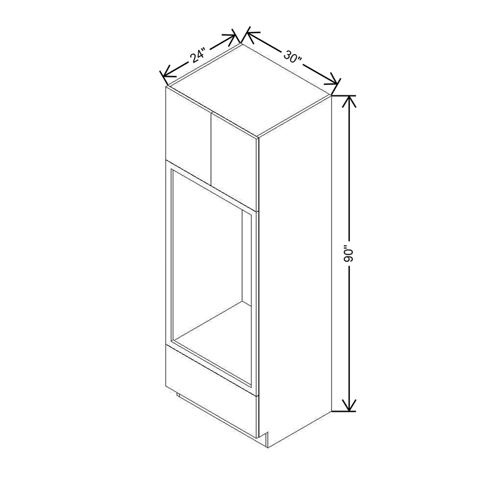 Modernform Cabinet Natural Oak 30" W X 90" H X 24" D Tall Double Oven Cabinet