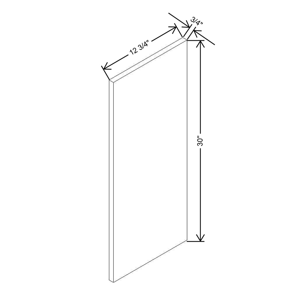 Modernform Cabinet Gloss White 3/4" W X 30" H X 12 3/4" D Wall End Panel