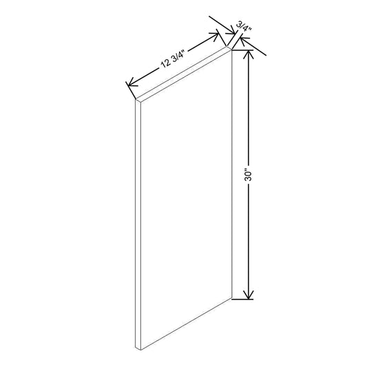 Modernform Cabinet Gloss White 3/4" W X 30" H X 12 3/4" D Wall End Panel