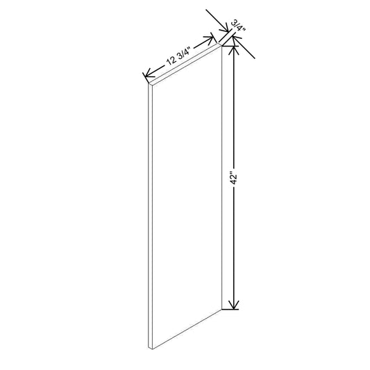 Modernform Cabinet Gloss White 3/4" W X 42" H X 12 3/4" D Wall End Panel