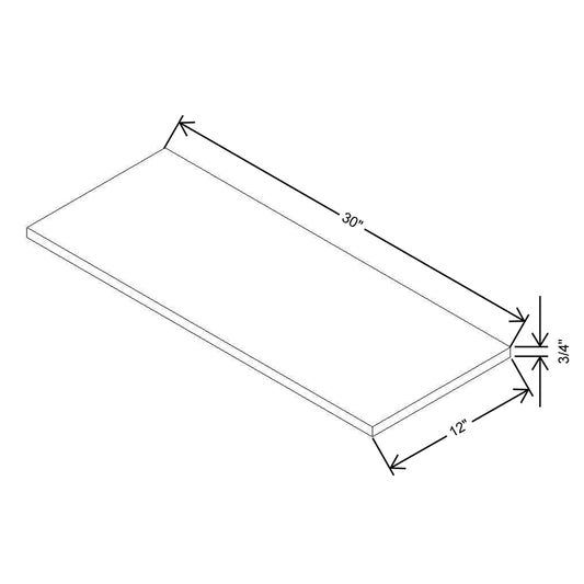 Modernform Cabinet Gloss White 30" W X 3/4" H X 12" D Floating Shelf
