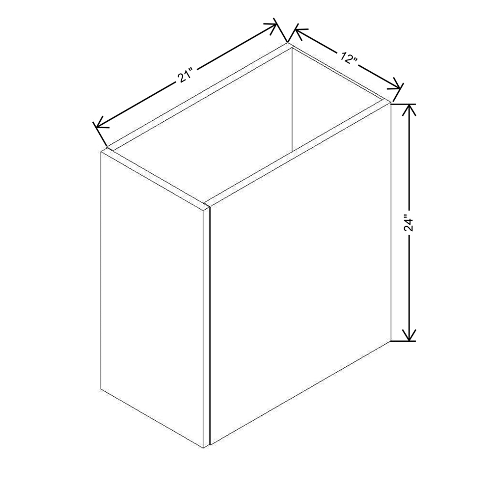 Modernform Cabinet Gloss White 12" W X 24" H X 21" D Vanity Floating Full Height Single Door Cabinet