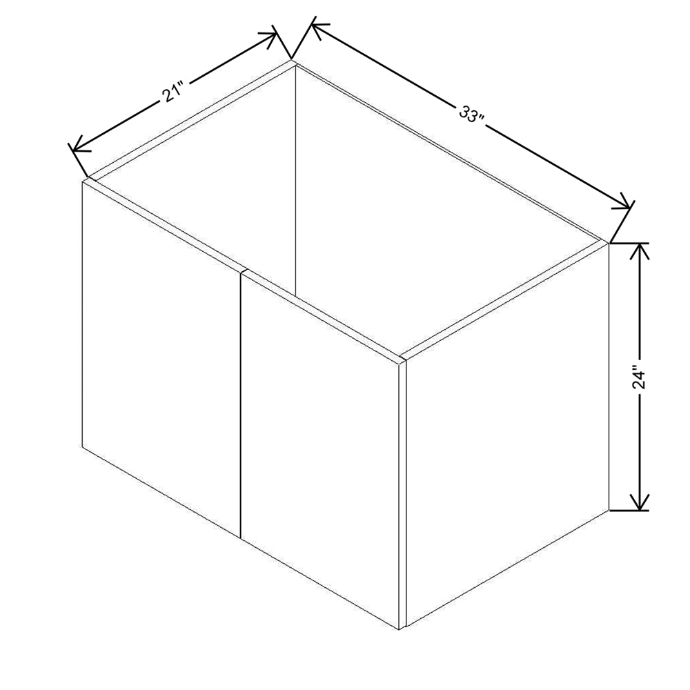 Modernform Cabinet Matte Grey 33" W X 24" H X 21" D Vanity Floating Full Height Double Door Cabinet
