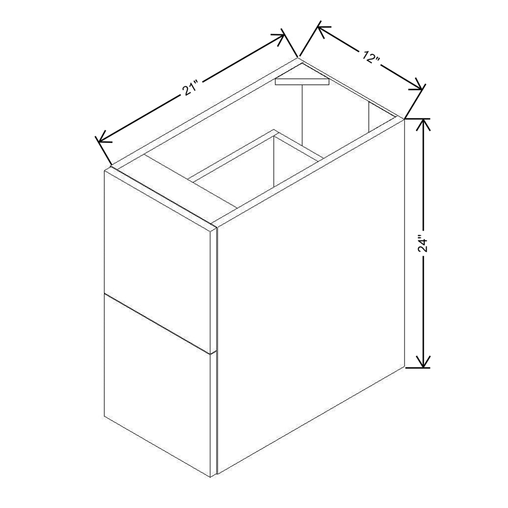 Modernform Cabinet Gloss White 12" W X 24" H X 21" D Vanity Floating Drawers Cabinet