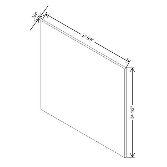 Modernform Cabinet Gloss White 3/4" W X 34 1/2" H X  37 5/8" D Island Base Panel