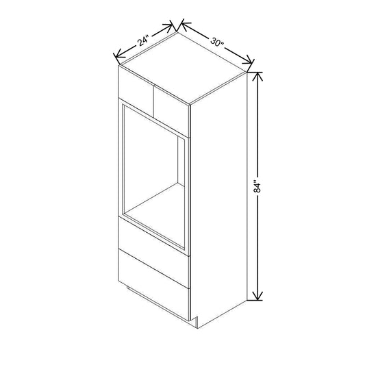 Modernform Cabinet Gloss White 30" W X 84" H X 24" D Tall Oven/Microwave Cabinet