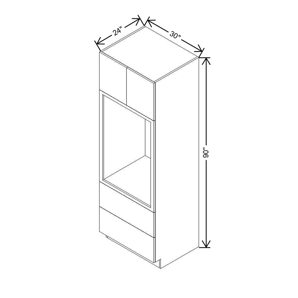 Modernform Cabinet Natural Oak 30" W X 90" H X 24" D Tall Oven/Microwave Cabinet