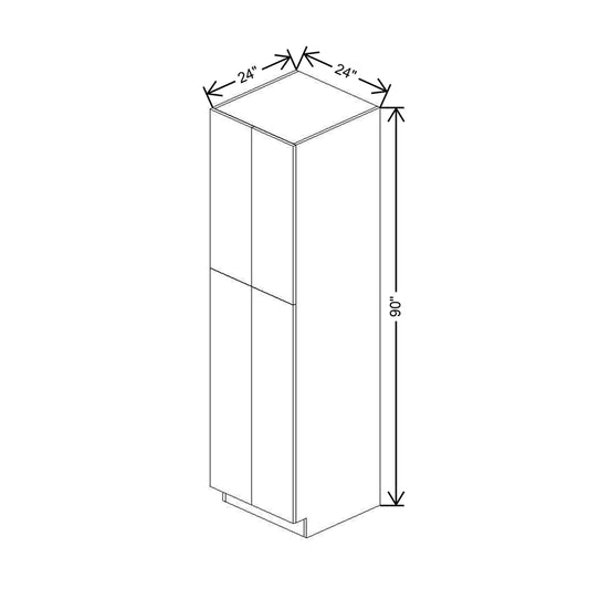 Modernform Cabinet Gloss White 24" W X 90" H X 24" D Double Door Tall Pantry Cabinet