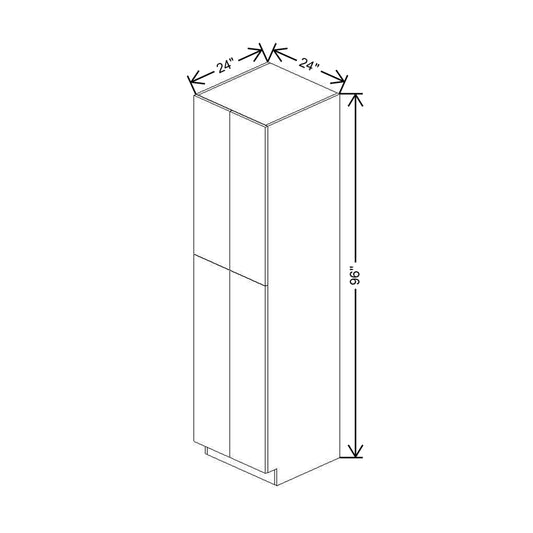 Modernform Cabinet Gloss White 24" W X 96" H X 24" D Double Door Tall Pantry Cabinet
