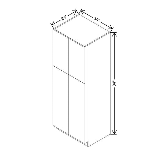 Modernform Cabinet Gloss White 30" W X 84" H X 24" D Double Door Tall Pantry Cabinet