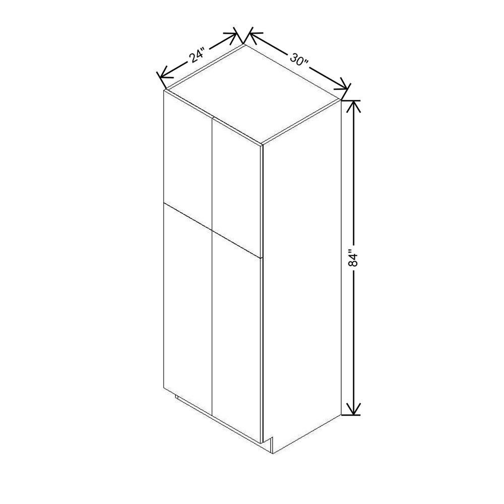 Modernform Cabinet Matte Grey 30" W X 84" H X 24" D Double Door Tall Pantry Cabinet
