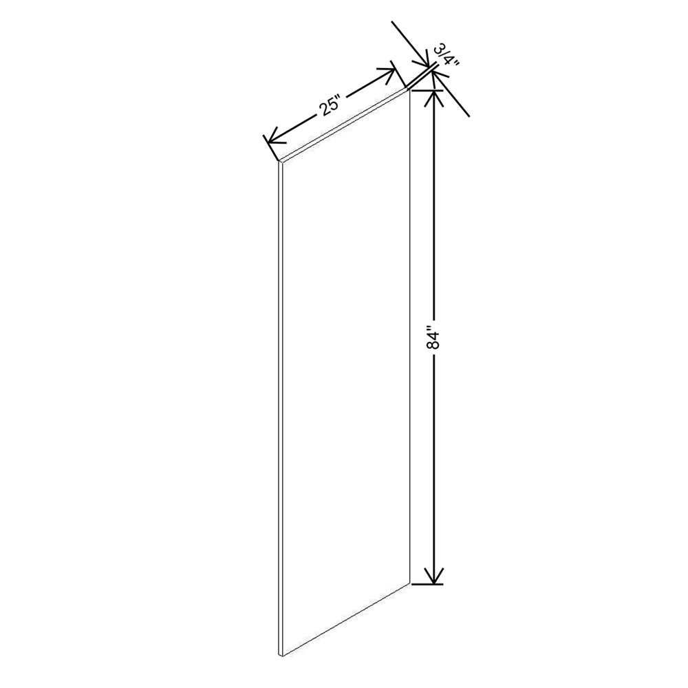 Modernform Cabinet Gloss White 3/4" W X 84" H X 25" D Refrigerator End Panel