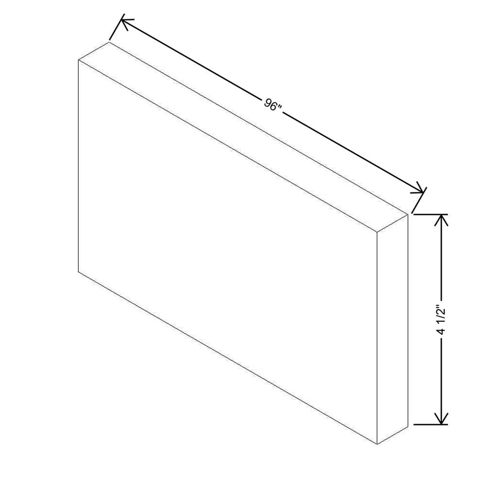 Modernform Cabinet Gloss White 96" W X 4" H X 1/4" D Toekick
