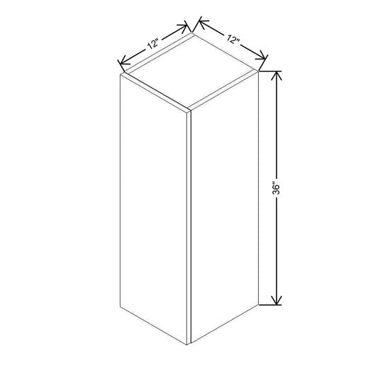 Modernform Cabinet Gloss White 12" W X 36" H X 12" D Single Door Wall Cabinet