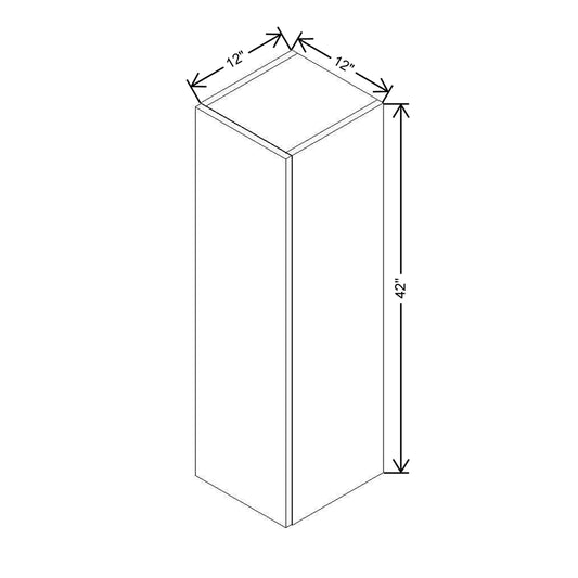Modernform Cabinet Gloss White 12" W X 42" H X 12" D Single Door Wall Cabinet