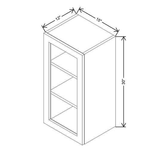 Modernform Cabinet Gloss White 15" W X 30" H X 12" D Single Glass Door Wall Cabinet