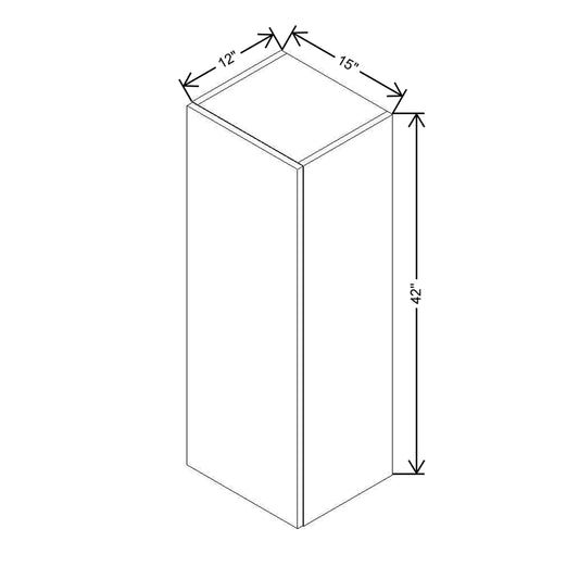 Modernform Cabinet Gloss White 15" W X 42" H X 12" D Single Door Wall Cabinet