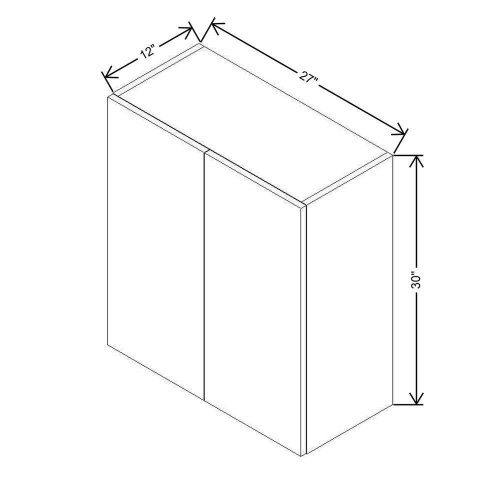 Modernform Cabinet Gloss White 27" W X 30" H X 12" D Double Door Wall Cabinet