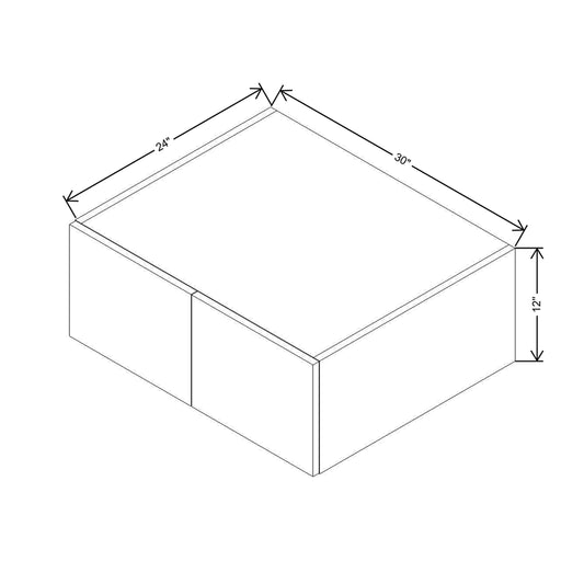 Modernform Cabinet Gloss White 30" W X 12" H X 24" D Double Door Wall Cabinet