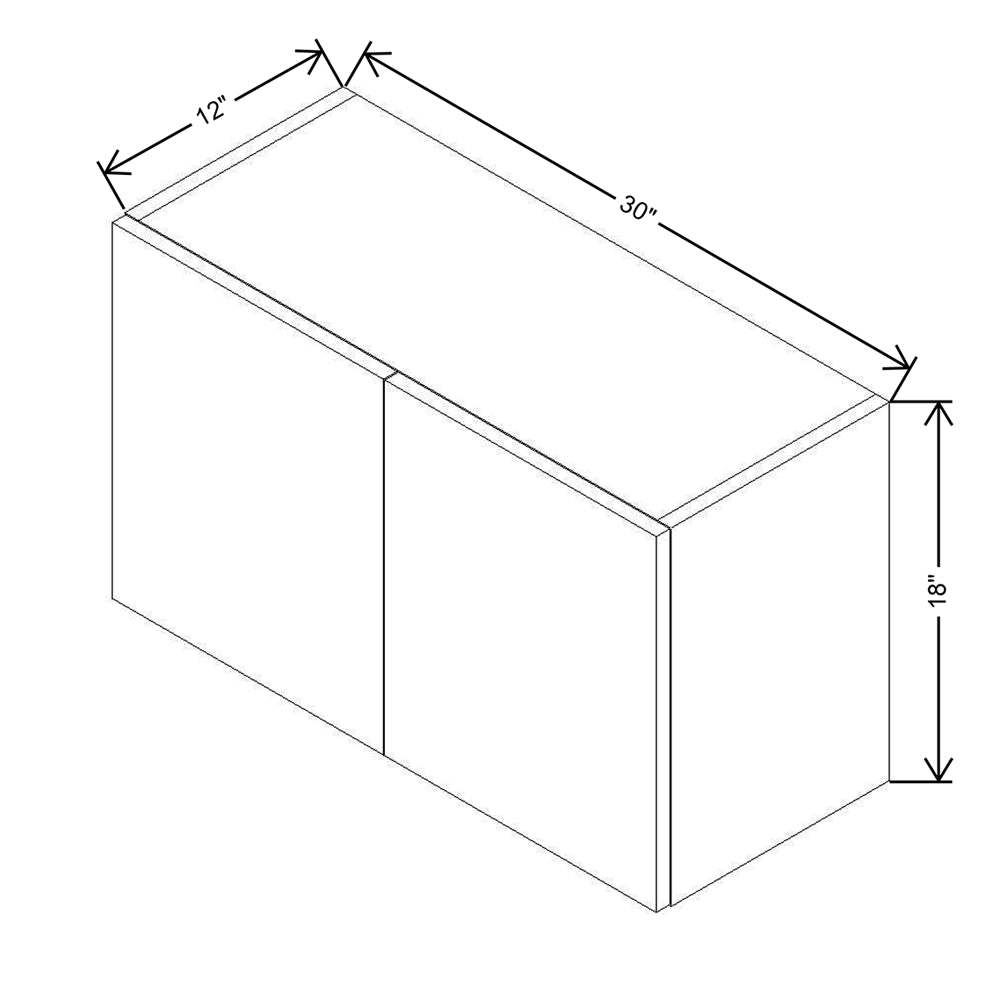 Modernform Cabinet Matte Grey 30" W X 18" H X 12" D Double Door Wall Cabinet