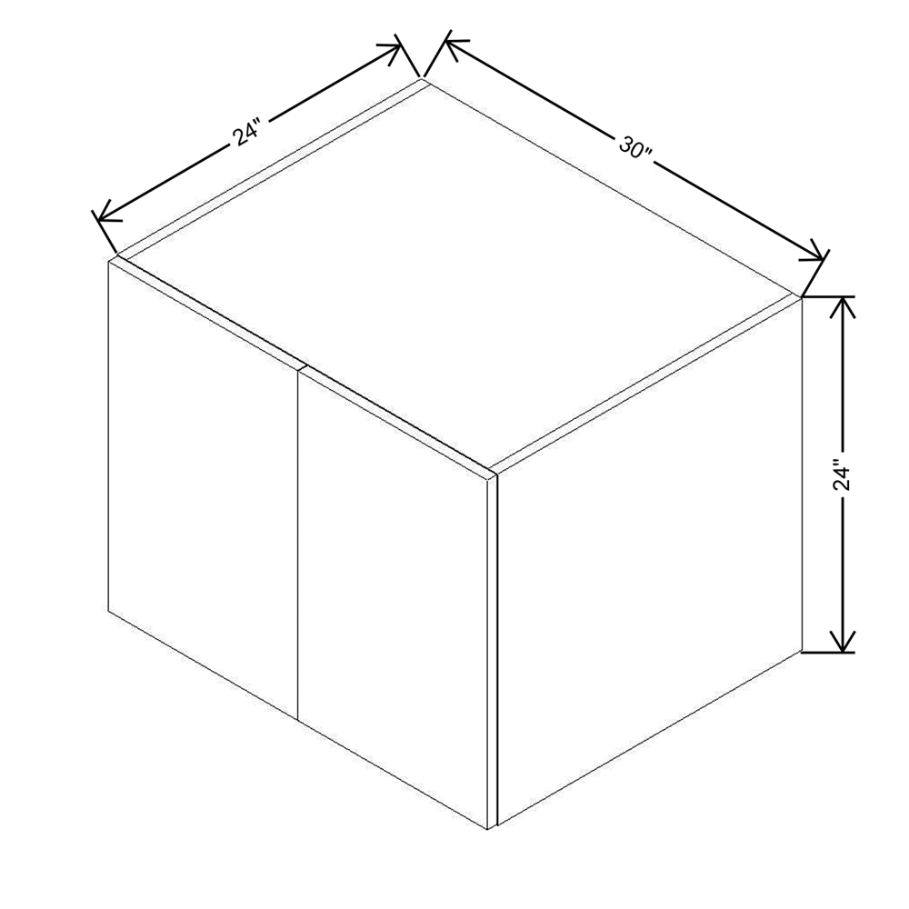 Modernform Cabinet Natural Oak 30" W X 24" H X 24" D Double Door Wall Cabinet