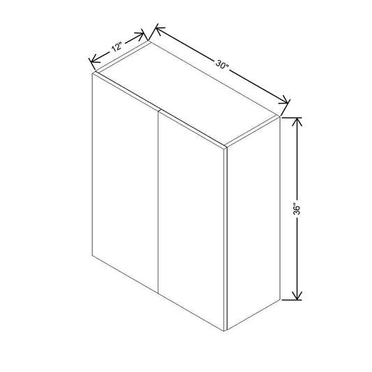 Modernform Cabinet Gloss White 30" W X 36" H X 12" D Double Door Wall Cabinet
