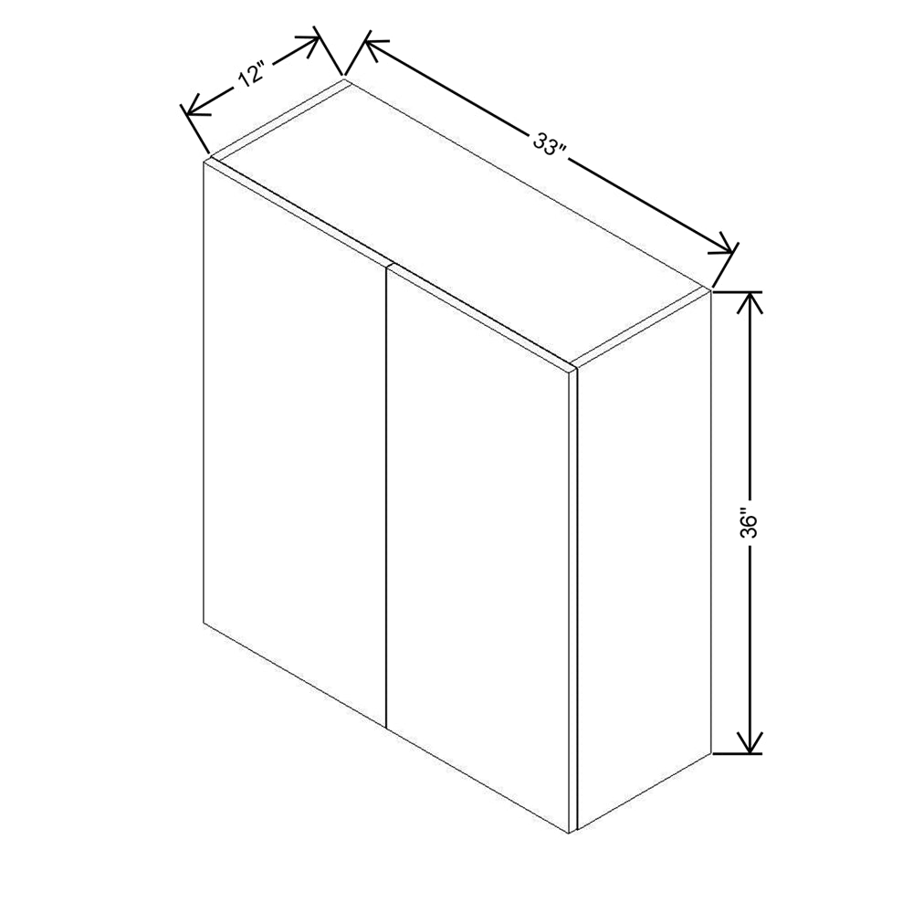 Modernform Cabinet Gloss White 33" W X 36" H X 12" D Double Door Wall Cabinet