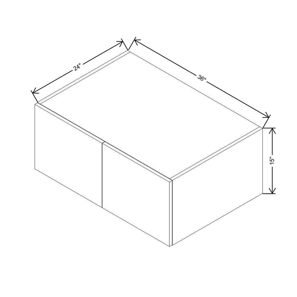 Modernform Cabinet Matte Grey 36" W X 15" H X 24" D Double Door Wall Cabinet
