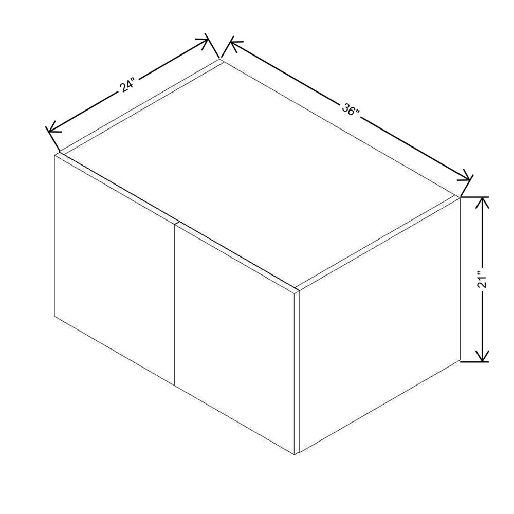 Modernform Cabinet Gloss White 36" W X 21" H X 24" D Double Door Wall Cabinet