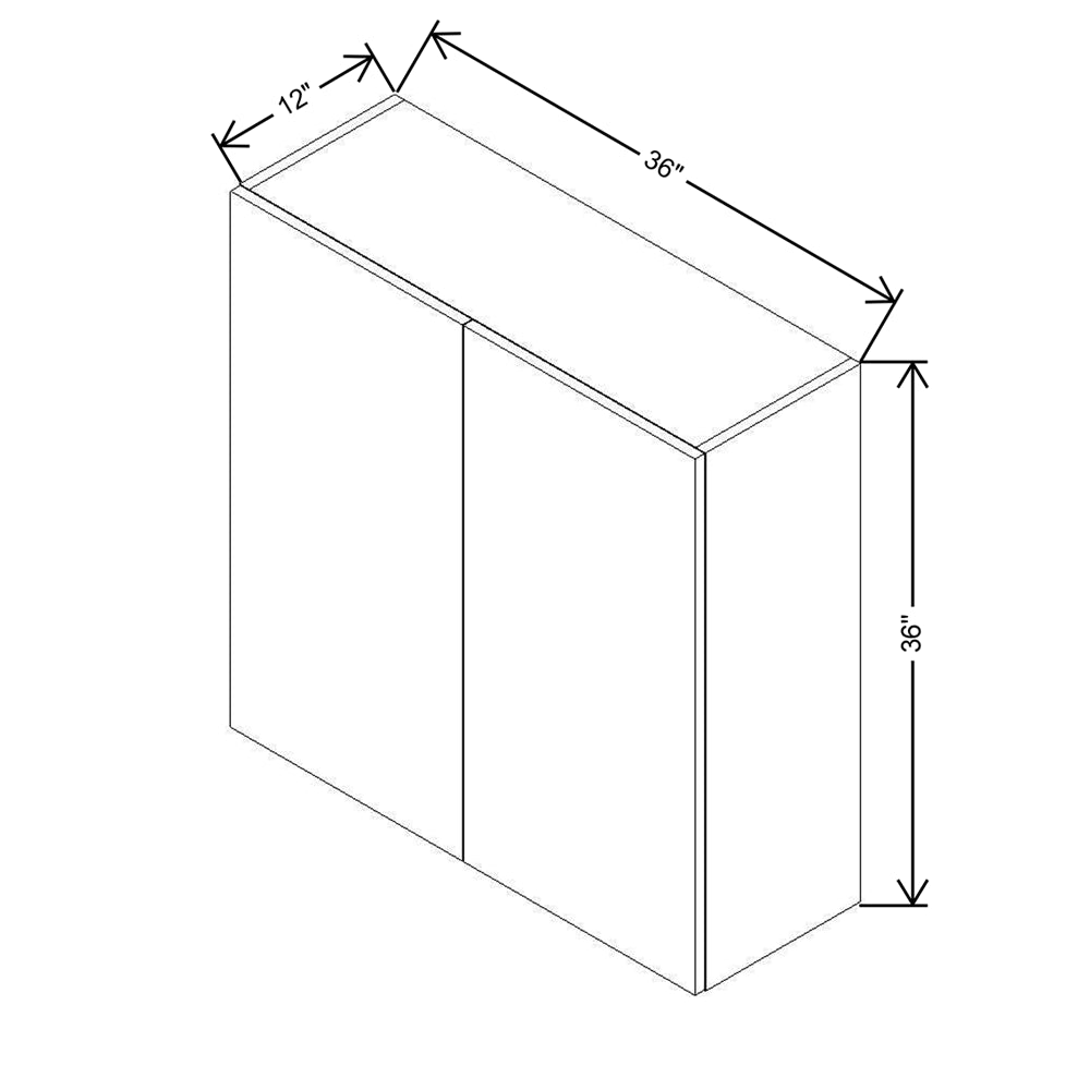 Modernform Cabinet Matte Grey 36" W X 36" H X 12" D Double Door Wall Cabinet