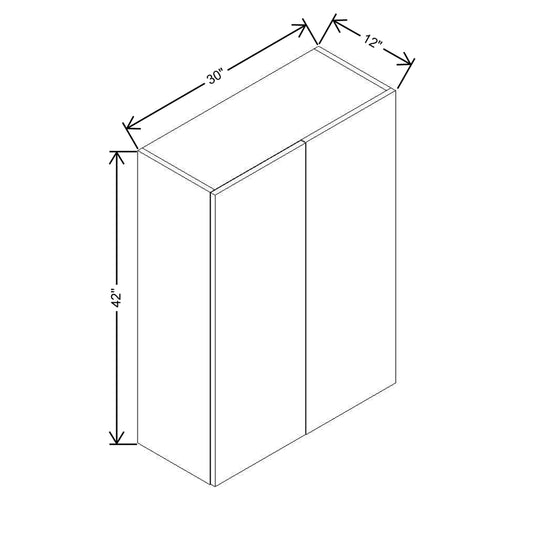 Modernform Cabinet Gloss White 30" W X 42" H X 12" D Single Door Blind Corner Wall Cabinet