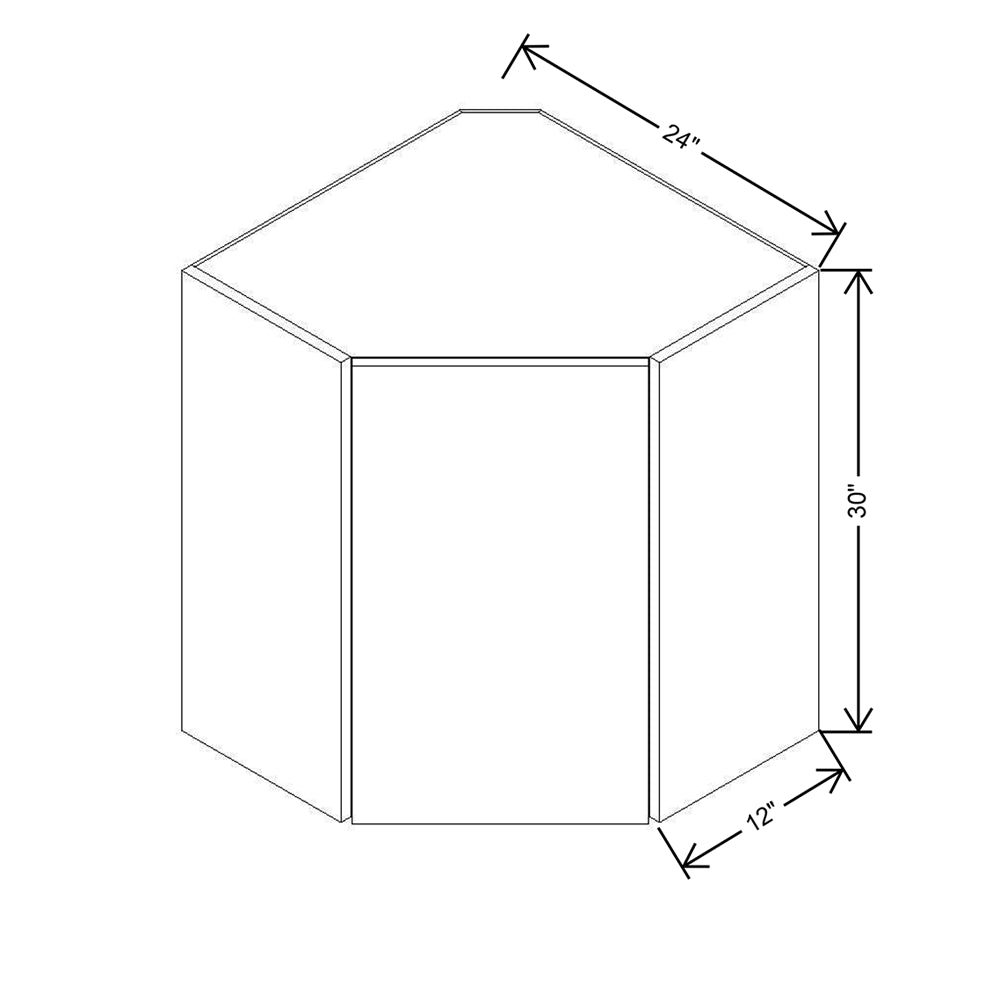 Modernform Cabinet Gloss White 24" W X 30" H X 12" D Wall Diagonal Corner Cabinet