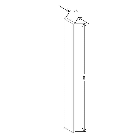 Modernform Cabinet Gloss White 3" W X 30" H Wall Filler