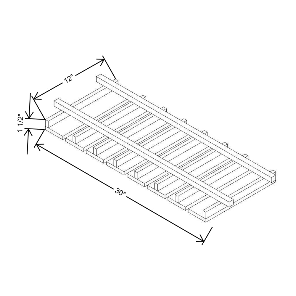 Modernform Cabinet Signature Blue 30" W X 1 1/2" H X 12" D Wall Glass Rack