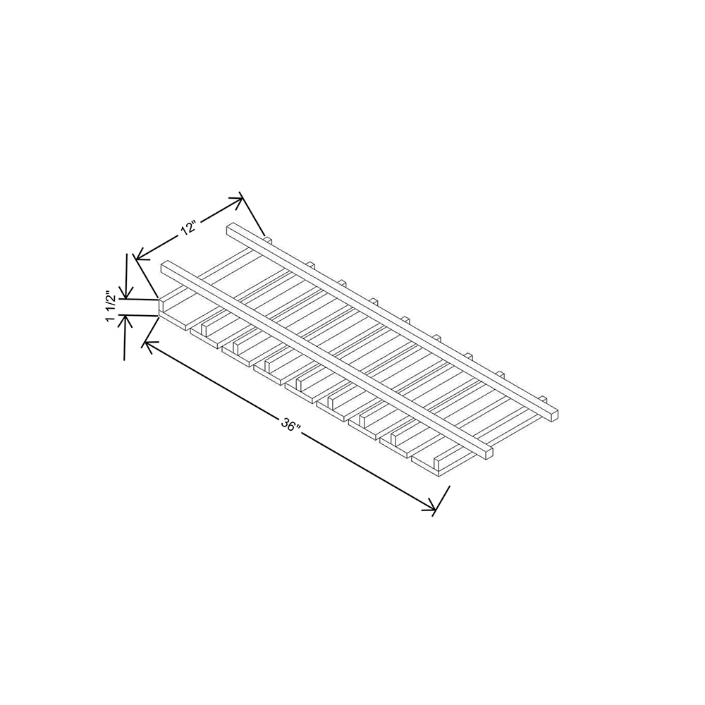 Modernform Cabinet Slim Dove White 36" W X 1 1/2" H X 12" D Wall Glass Rack